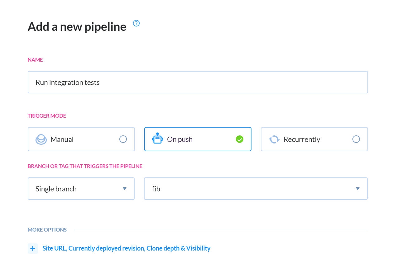 Pipeline configuration