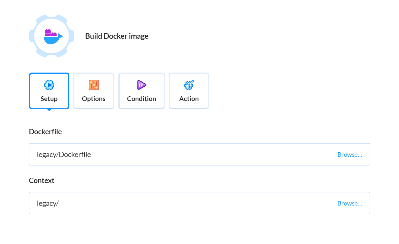 Build Docker image configuration