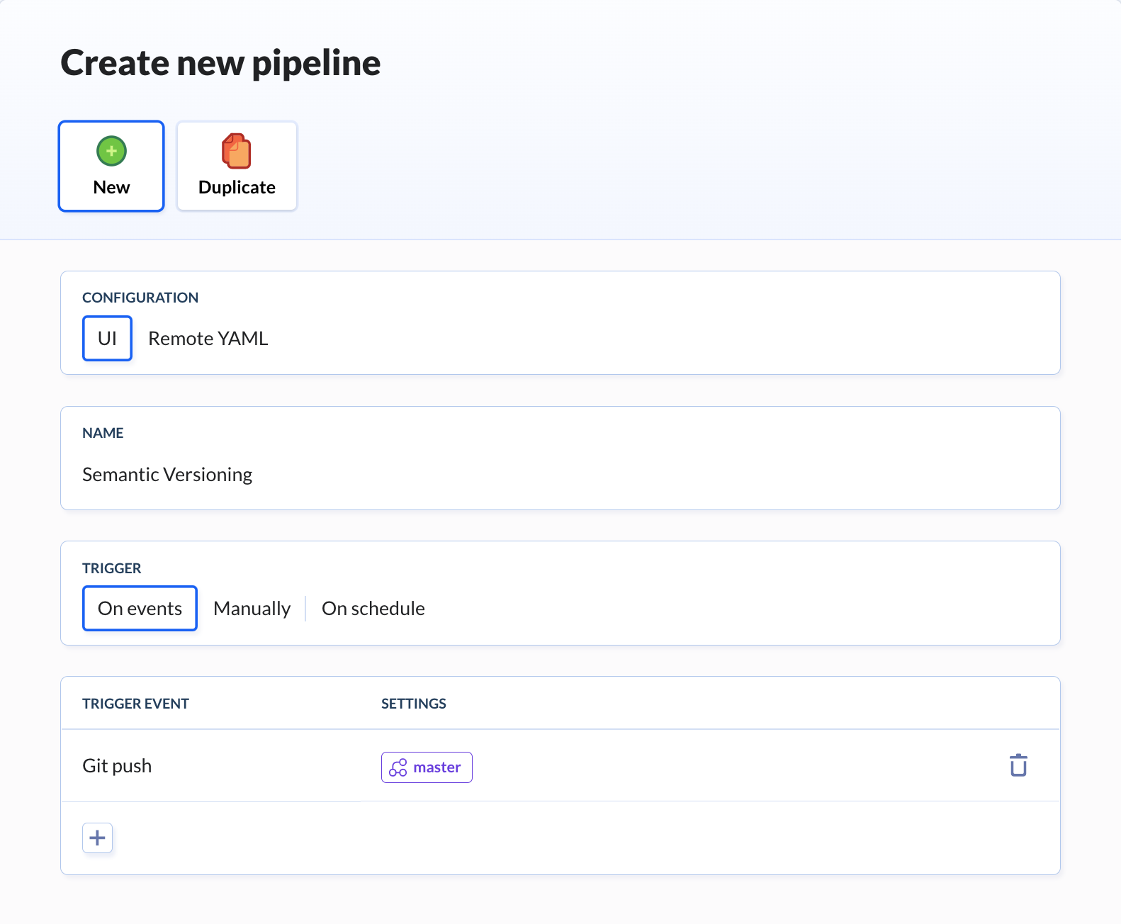 Adding new pipeline