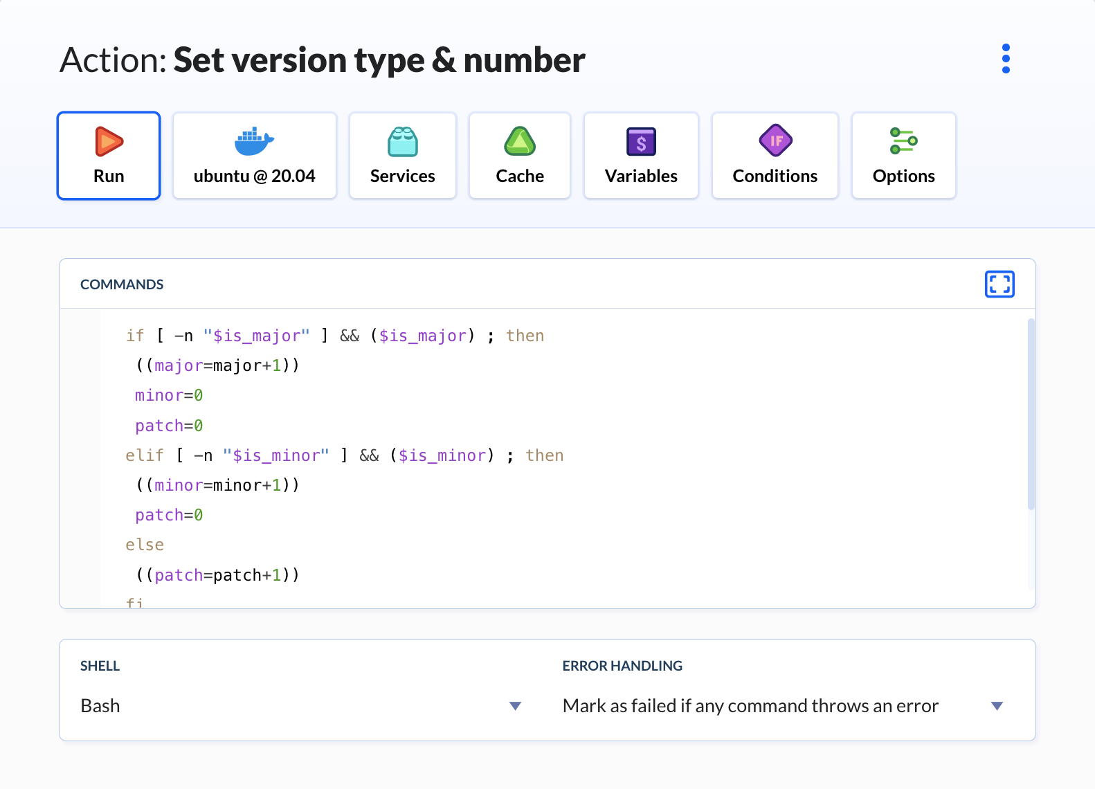 Run commands with incrementation script