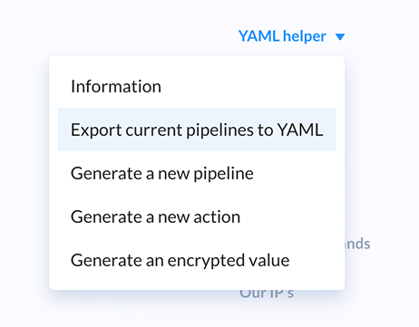 Buddy.Works export pipeline to YAML