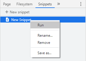 Running a snippet