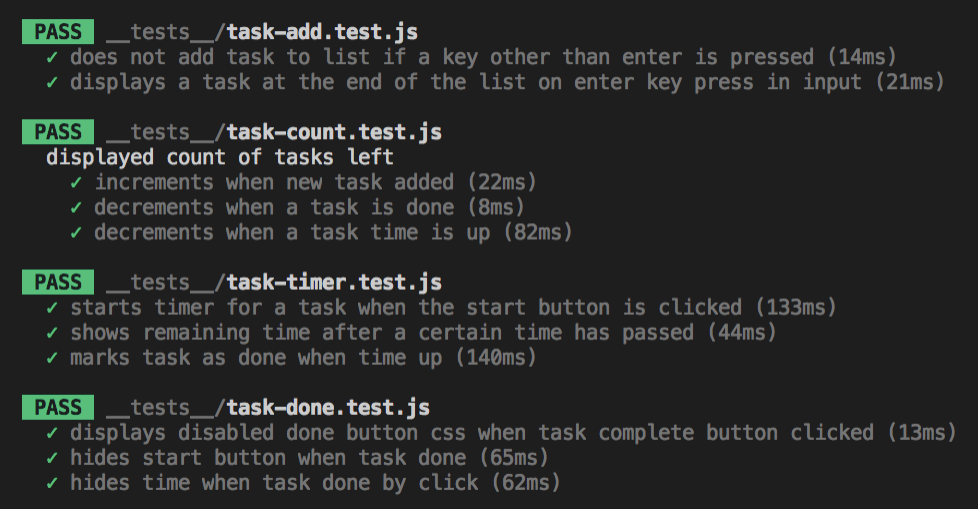Timed To-do App Tests